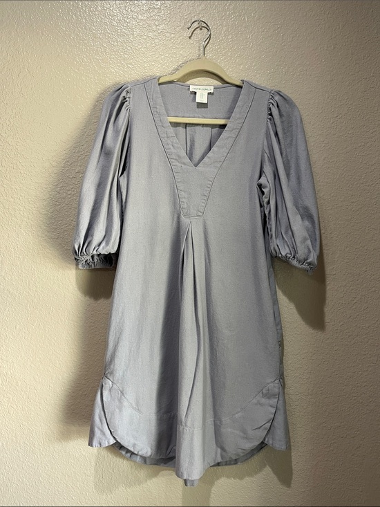 Cynthia Rowley Dresses & Skirts - Cynthia Rowley Light Blue Puff Sleeves Babydoll Mini Dress Sz XS Boho TC0228